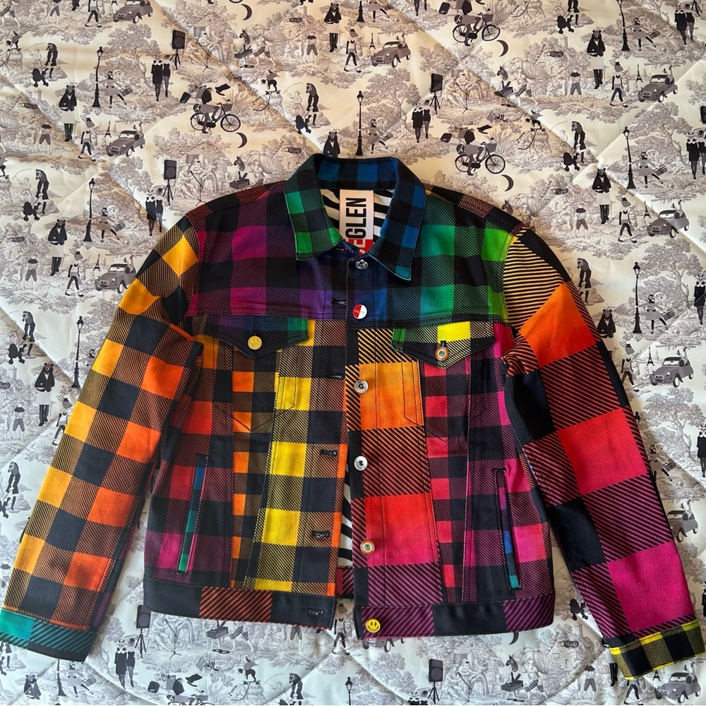 Bruce Glen Rainbow Check Jacket Size Small